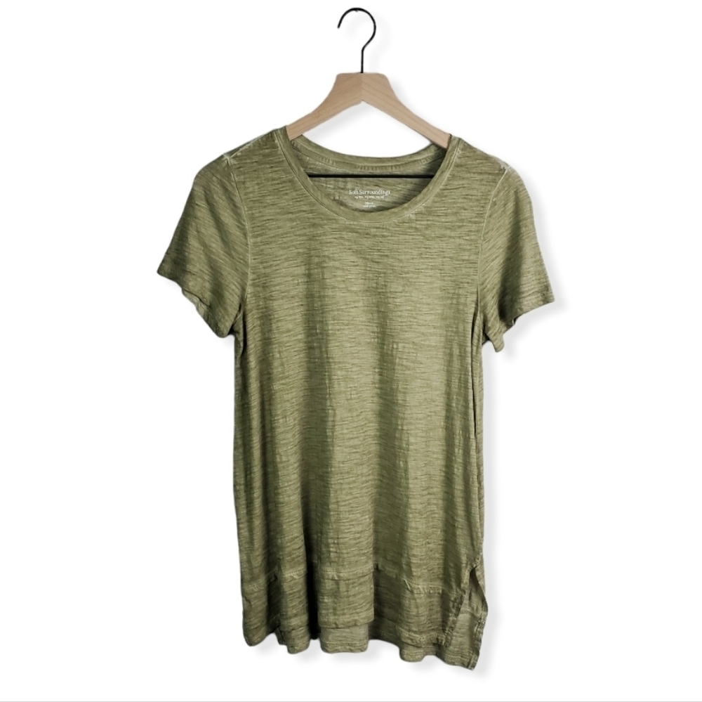 Soft Surroundings Green Top Blouse Xs